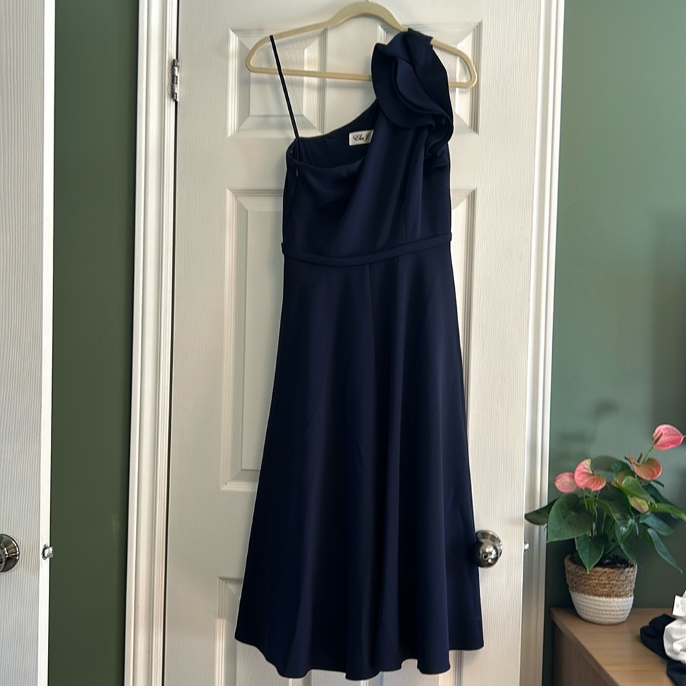 Navy Laura One Shoulder Dress. Size 4
